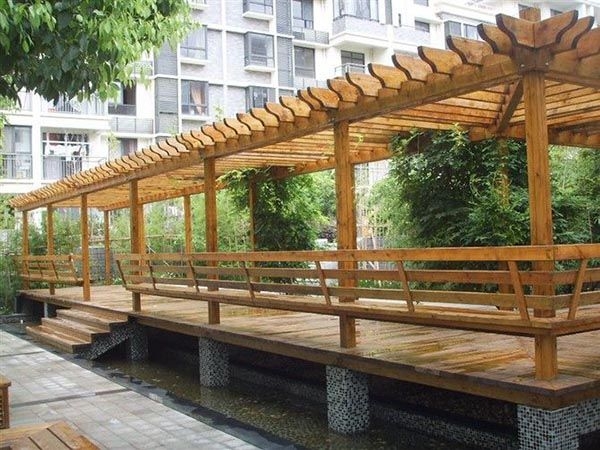 莱州防腐木廊架